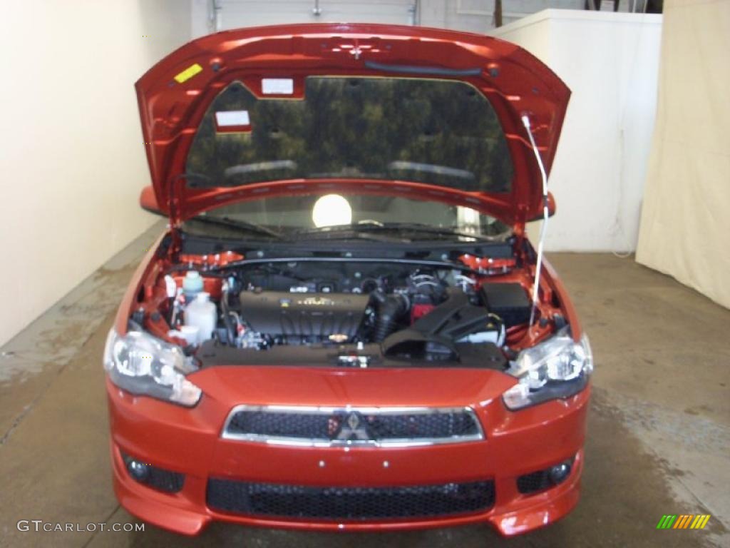 2010 Lancer GTS - Rotor Glow Orange Metallic / Black photo #11