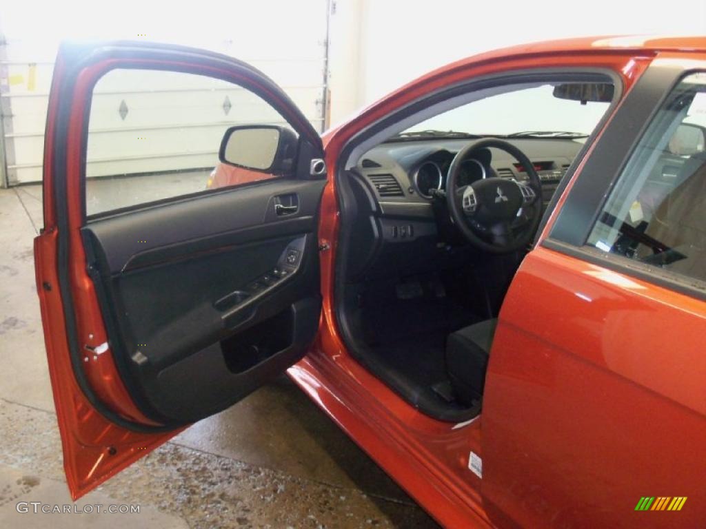 2010 Lancer GTS - Rotor Glow Orange Metallic / Black photo #13