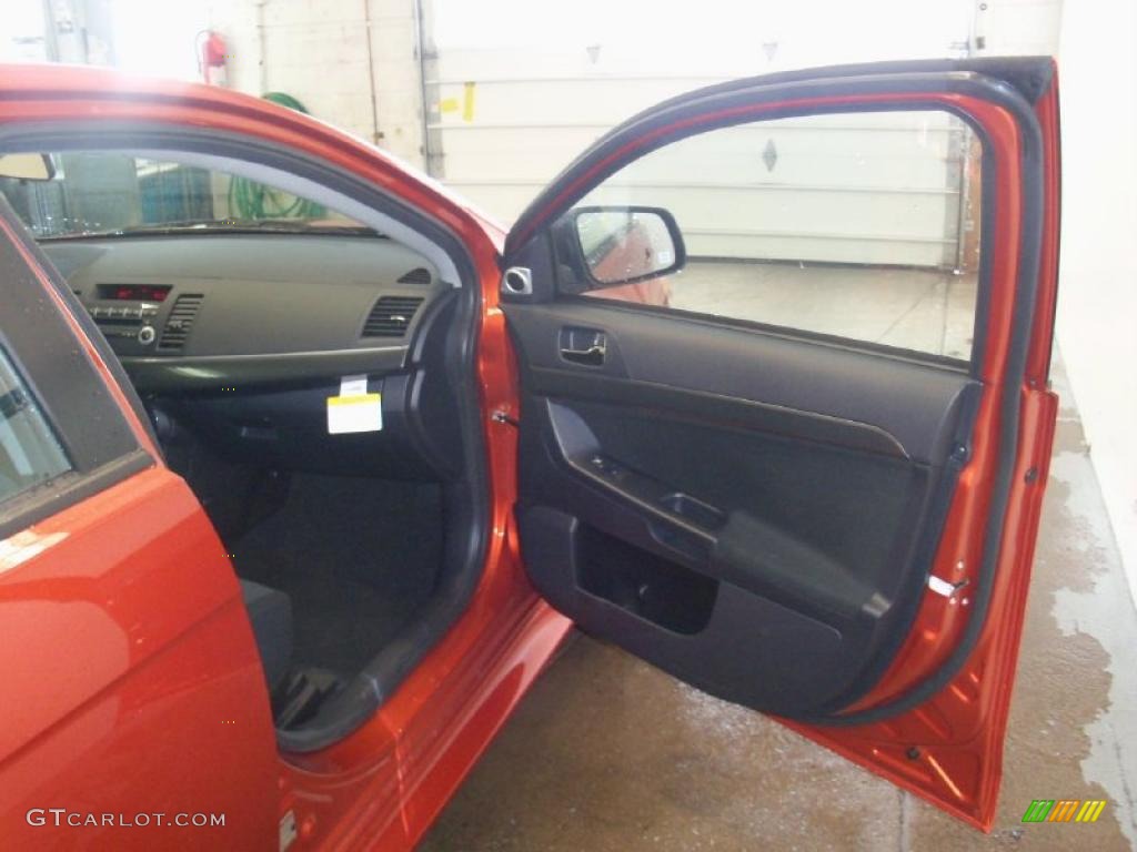 2010 Lancer GTS - Rotor Glow Orange Metallic / Black photo #21