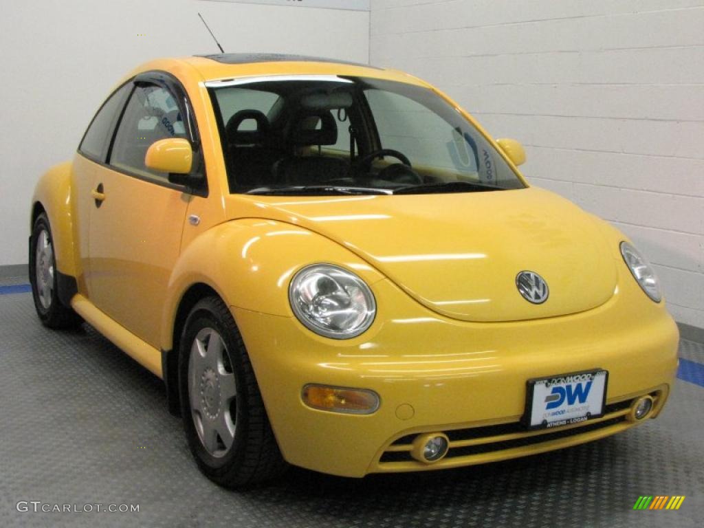 2000 New Beetle GLS 1.8T Coupe - Yellow / Black photo #1