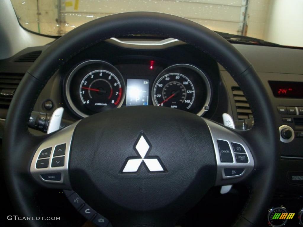2010 Lancer GTS - Rotor Glow Orange Metallic / Black photo #25
