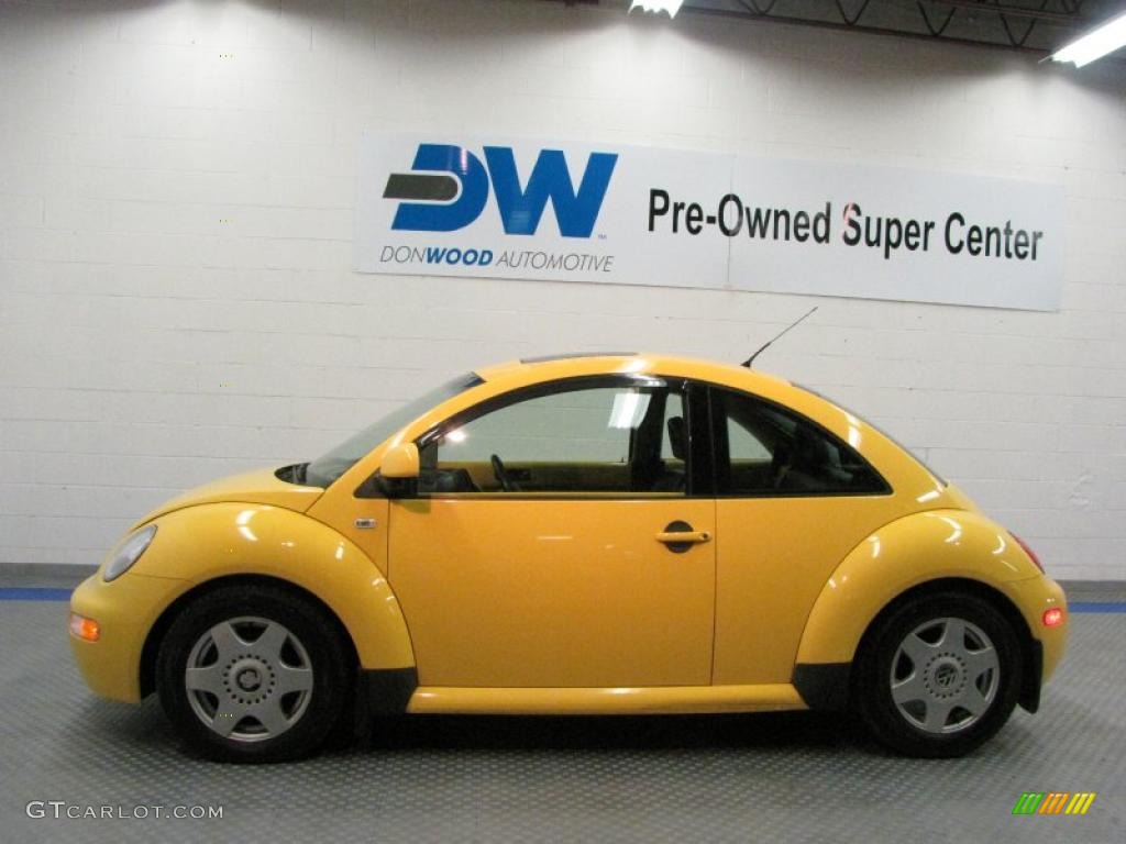 2000 New Beetle GLS 1.8T Coupe - Yellow / Black photo #5