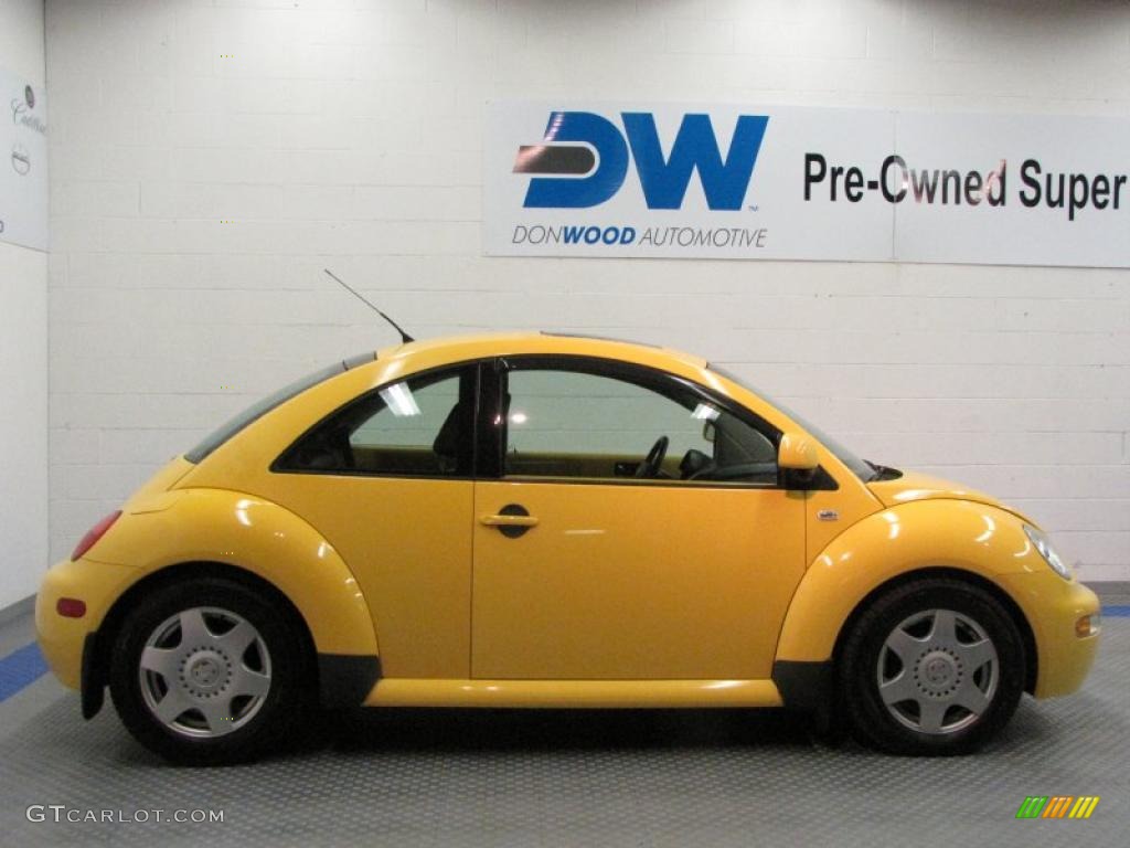 2000 New Beetle GLS 1.8T Coupe - Yellow / Black photo #6