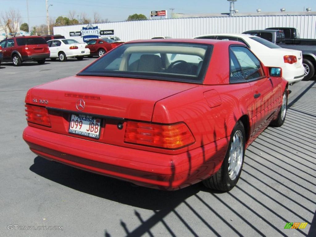 1996 SL 320 Roadster - Ruby Red Metallic / Parchment photo #3
