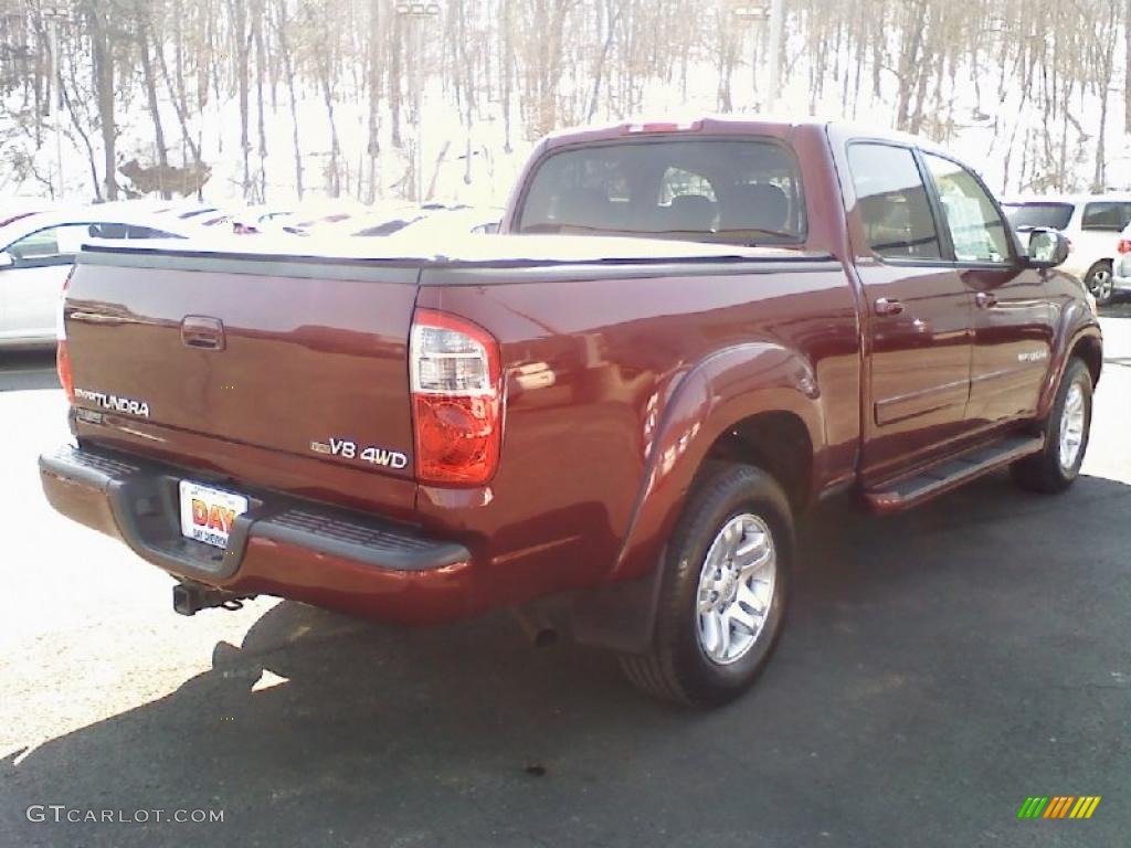 2005 Tundra Limited Double Cab 4x4 - Salsa Red Pearl / Taupe photo #3