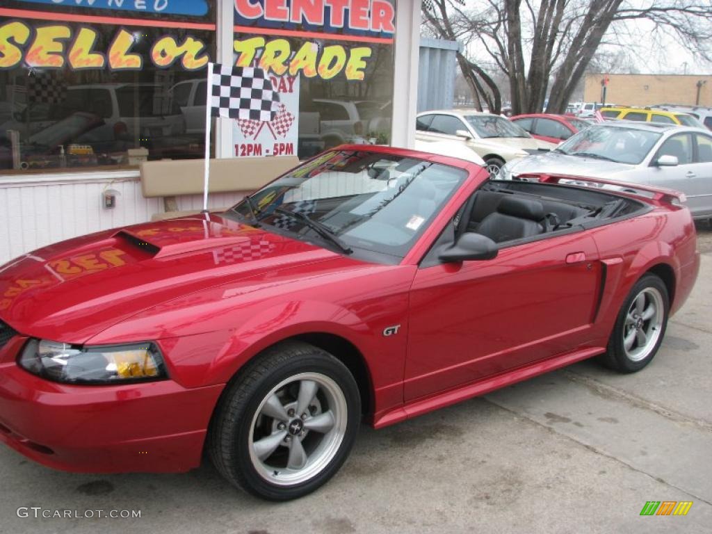 2001 Mustang GT Convertible - Laser Red Metallic / Dark Charcoal photo #5