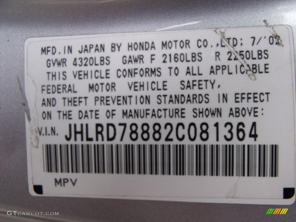 2002 CR-V EX 4WD - Satin Silver Metallic / Black photo #23