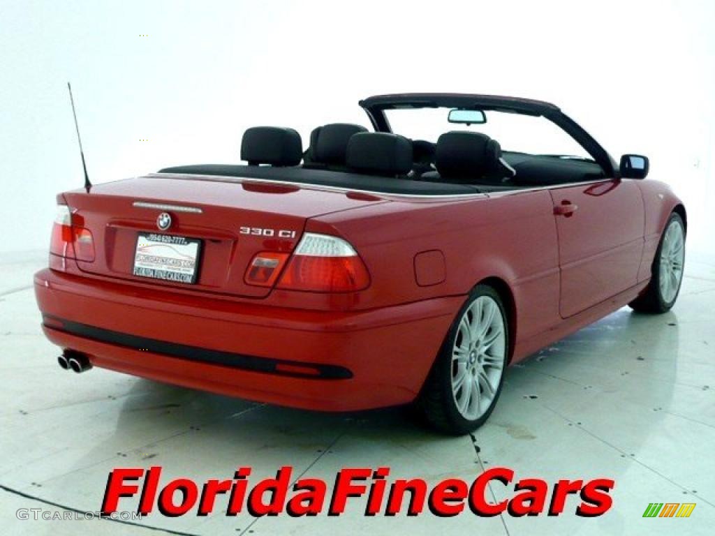 2004 3 Series 330i Convertible - Electric Red / Black photo #2