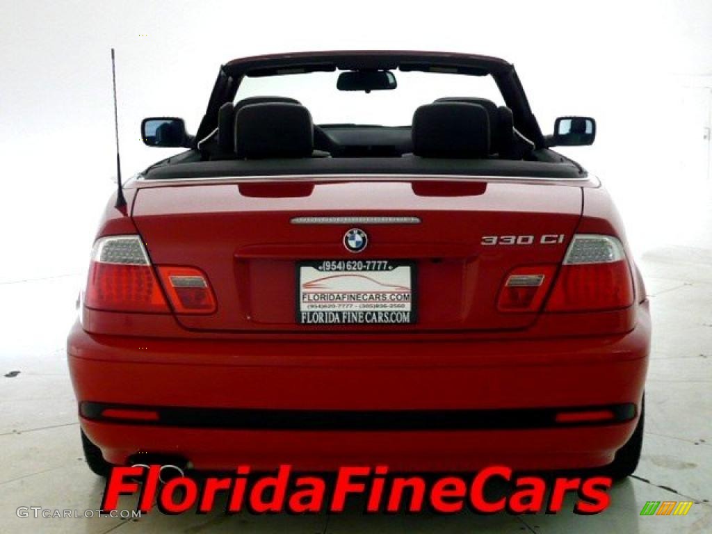 2004 3 Series 330i Convertible - Electric Red / Black photo #6