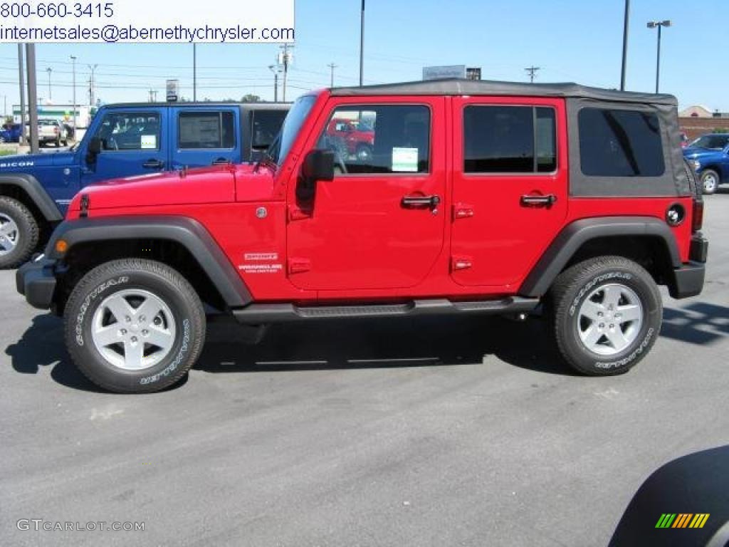 2010 Wrangler Unlimited Sport 4x4 - Flame Red / Dark Slate Gray/Medium Slate Gray photo #1