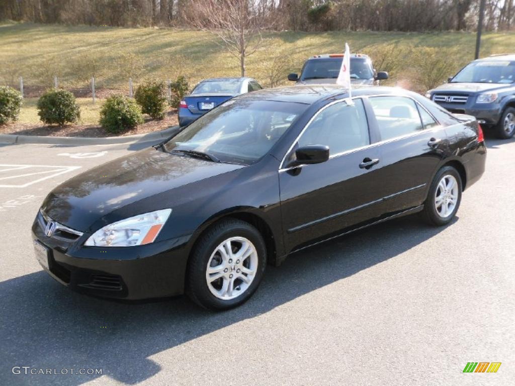 2007 Accord EX Sedan - Nighthawk Black Pearl / Ivory photo #1