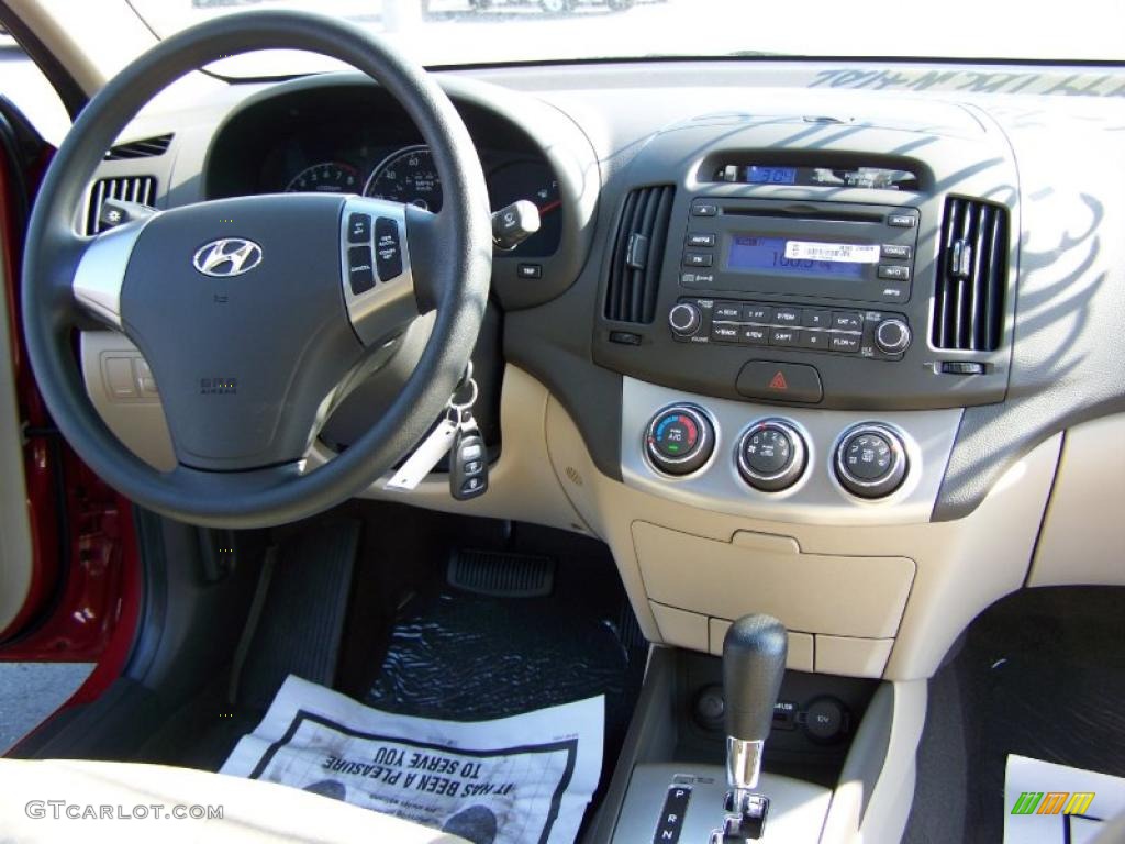 2010 Elantra GLS - Apple Red Pearl / Beige photo #14