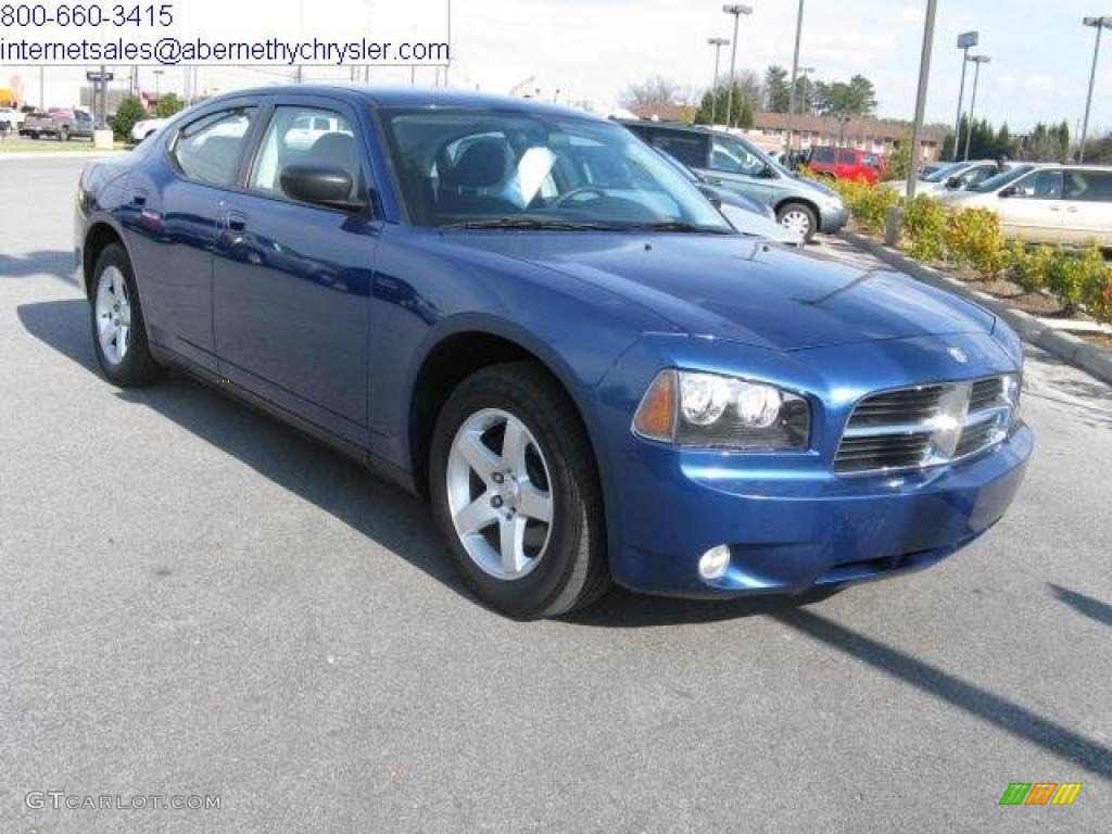 2009 Charger SXT - Deep Water Blue Pearl / Dark Slate Gray photo #4