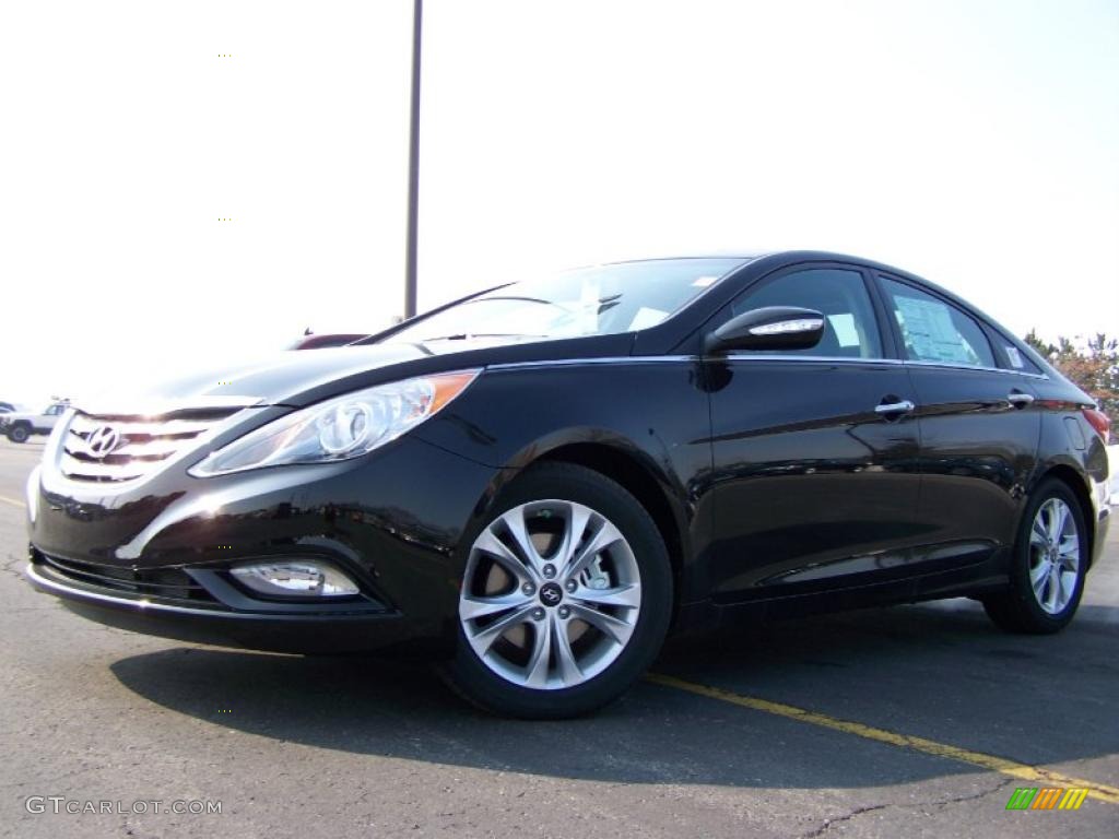 2011 Sonata Limited - Midnight Black / Black photo #5