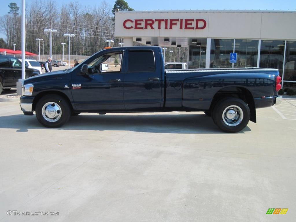 2007 Ram 3500 Lone Star Quad Cab Dually - Patriot Blue Pearl / Medium Slate Gray photo #3