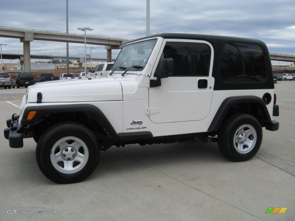 2003 Wrangler Sport 4x4 - Stone White / Dark Slate Gray photo #2