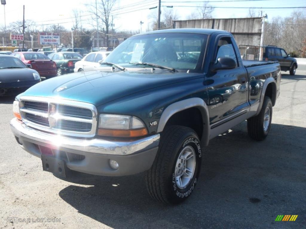 1999 Dakota SLT Regular Cab 4x4 - Emerald Green Pearl / Agate photo #3