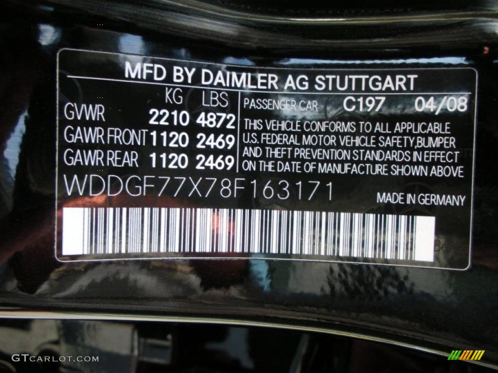 2008 C Color Code 197 for Obsidian Black Metallic Photo #26826121