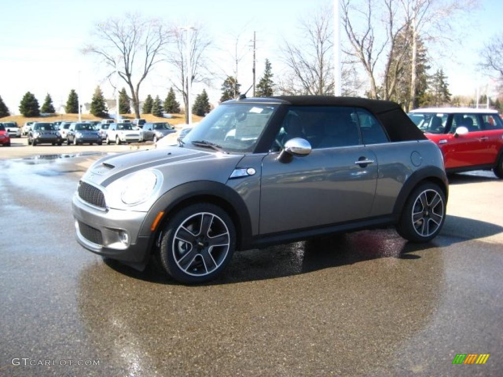 2010 Cooper S Convertible - Dark Silver Metallic / Punch Carbon Black Leather photo #1