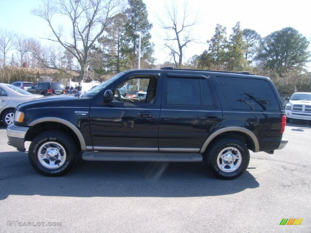 2001 Expedition Eddie Bauer 4x4 - Black Clearcoat / Medium Parchment photo #1