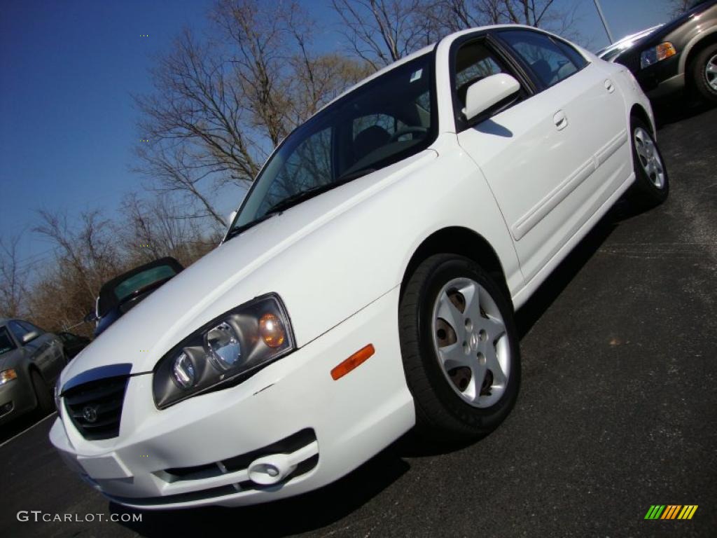 2004 Elantra GLS Sedan - Nordic White / Beige photo #1