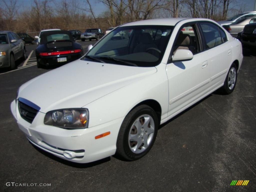 2004 Elantra GLS Sedan - Nordic White / Beige photo #2
