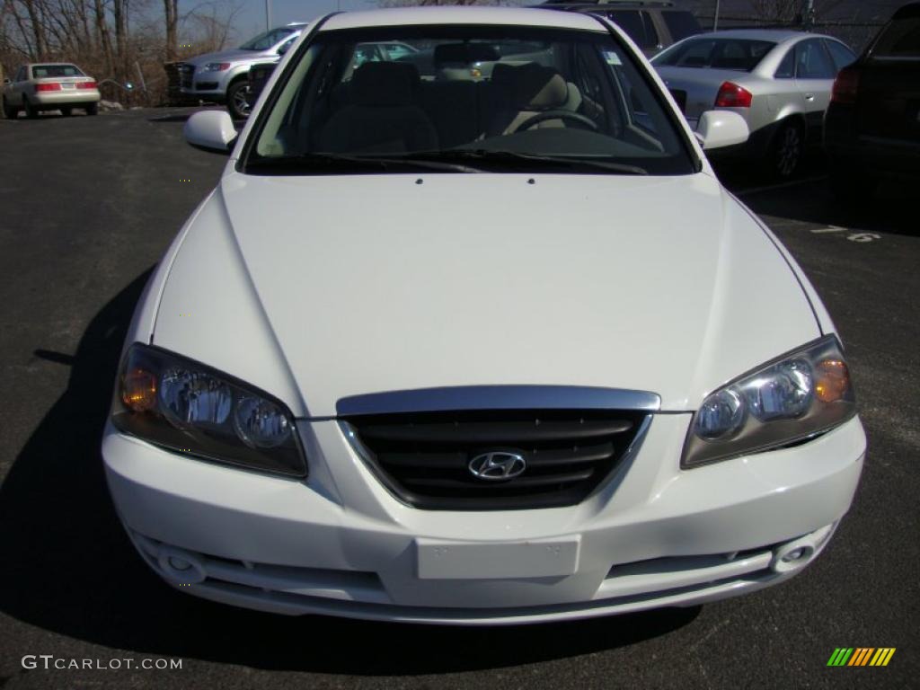 2004 Elantra GLS Sedan - Nordic White / Beige photo #3