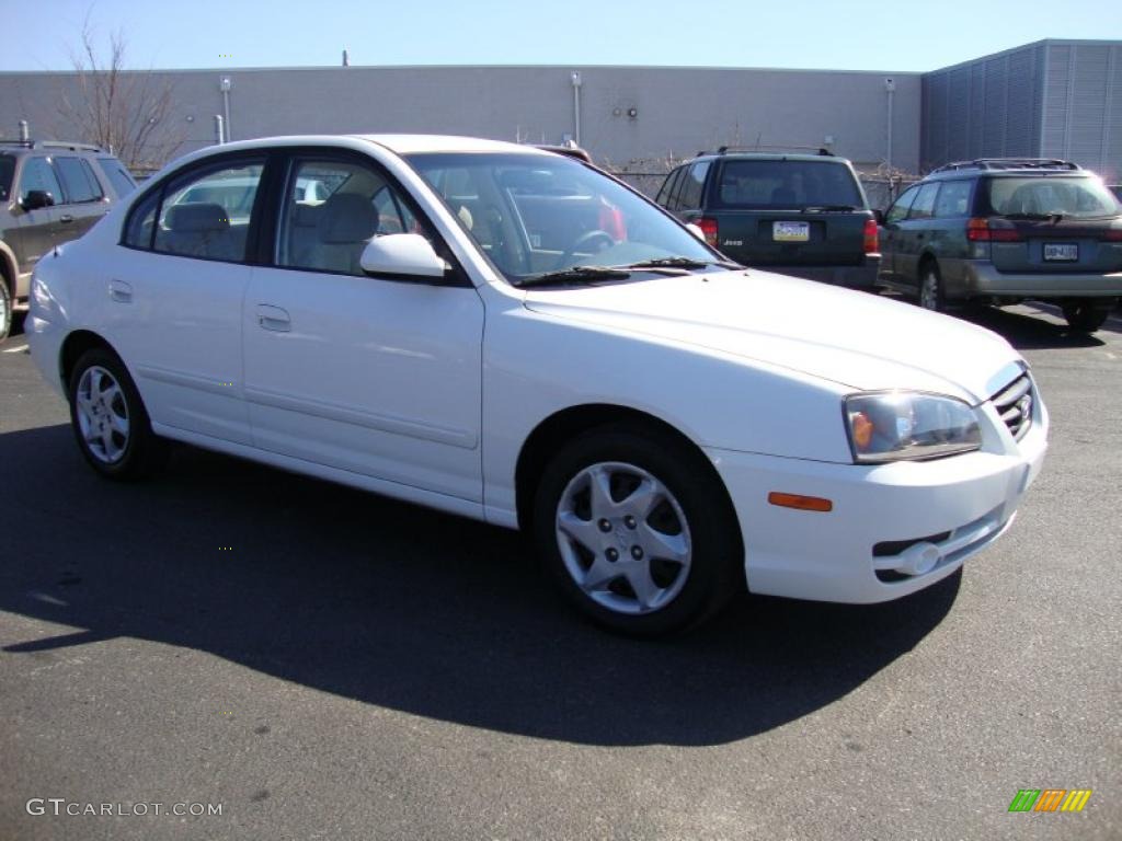 2004 Elantra GLS Sedan - Nordic White / Beige photo #5