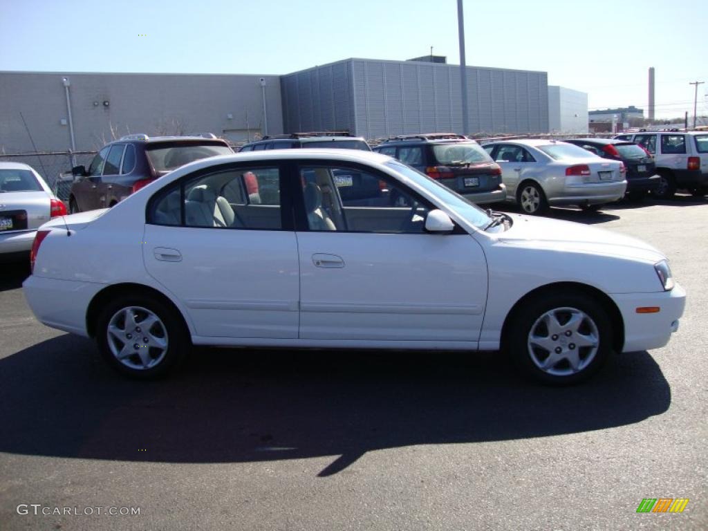 2004 Elantra GLS Sedan - Nordic White / Beige photo #6