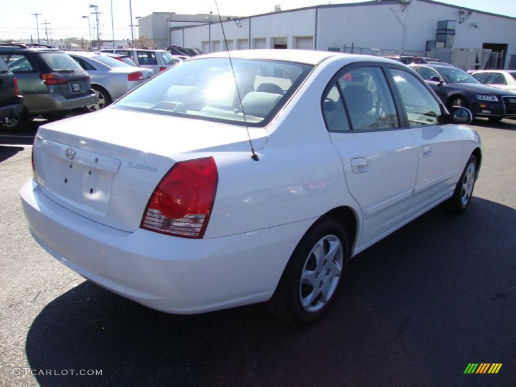 2004 Elantra GLS Sedan - Nordic White / Beige photo #7