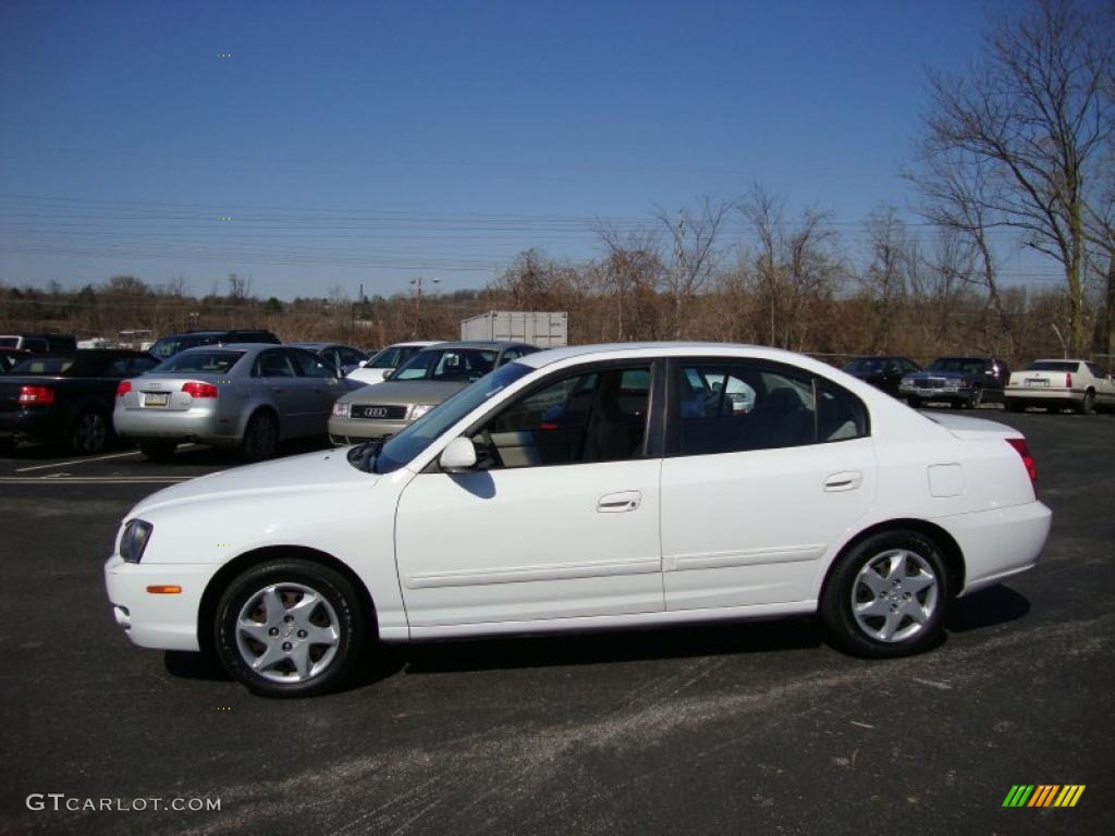 2004 Elantra GLS Sedan - Nordic White / Beige photo #10