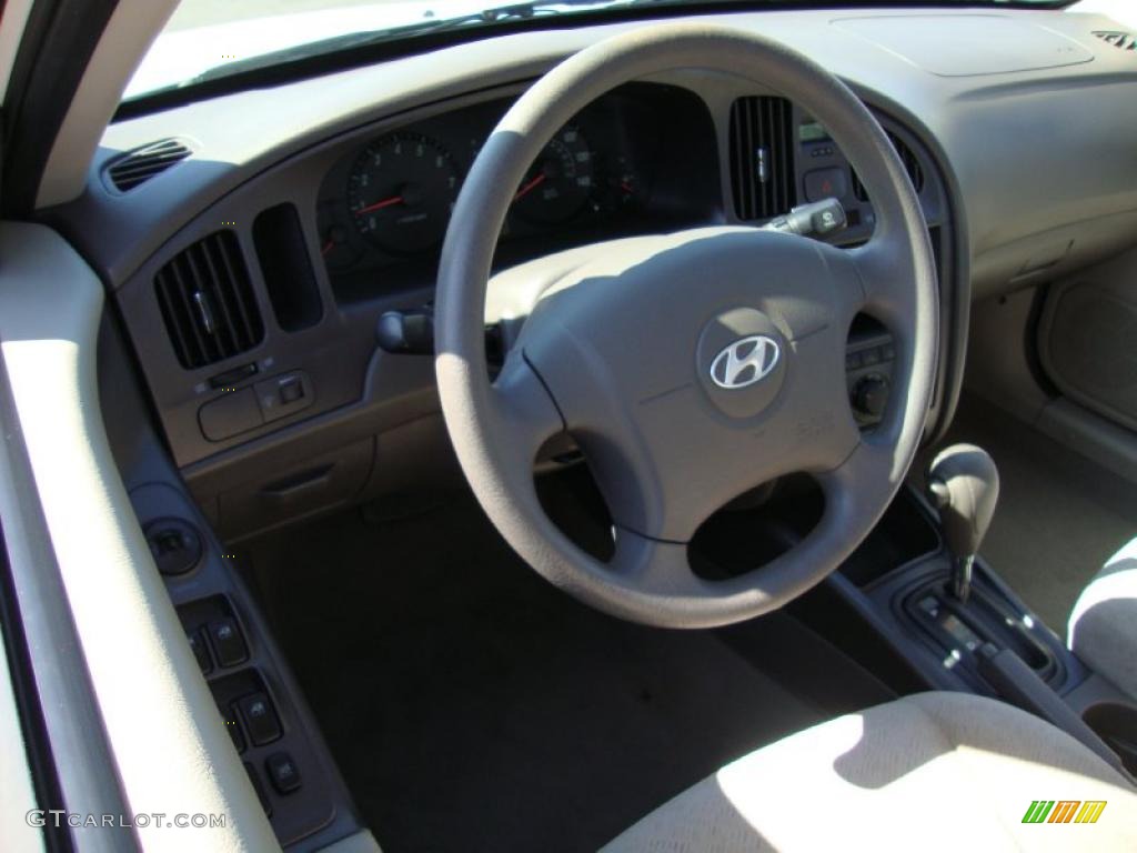 2004 Elantra GLS Sedan - Nordic White / Beige photo #11