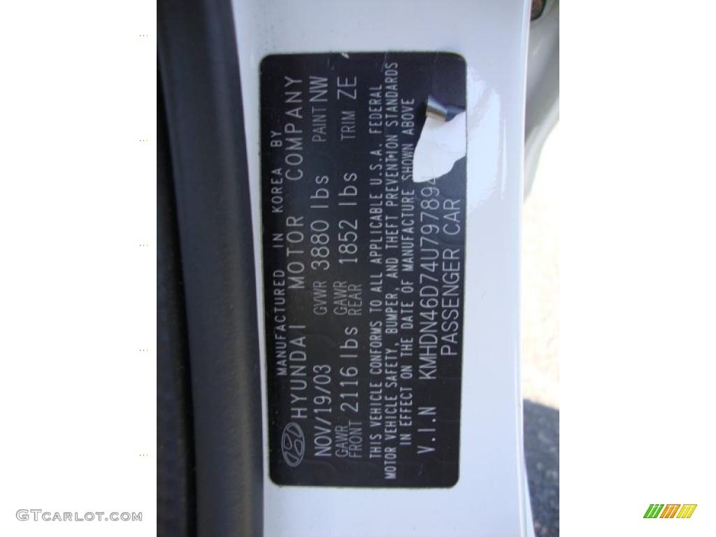 2004 Elantra GLS Sedan - Nordic White / Beige photo #39