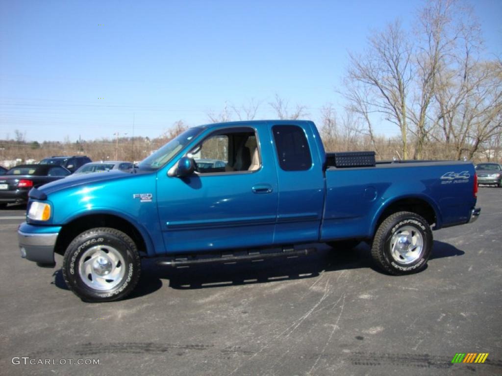 Island Blue Metallic 2000 Ford F150 XLT Extended Cab 4x4 Exterior Photo #26836794