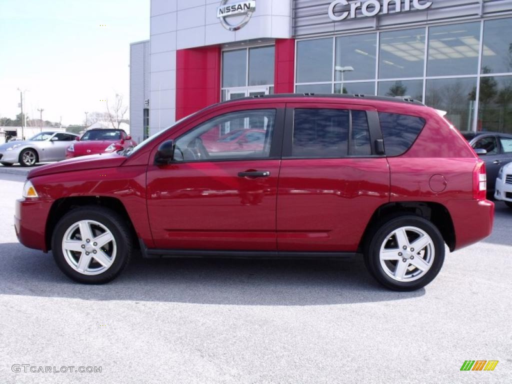 2007 Compass Sport - Inferno Red Crystal Pearlcoat / Pastel Pebble Beige photo #2