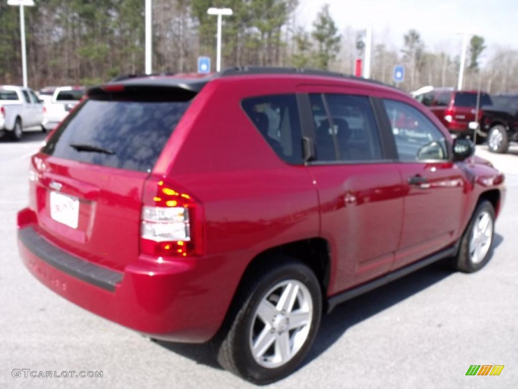 2007 Compass Sport - Inferno Red Crystal Pearlcoat / Pastel Pebble Beige photo #5