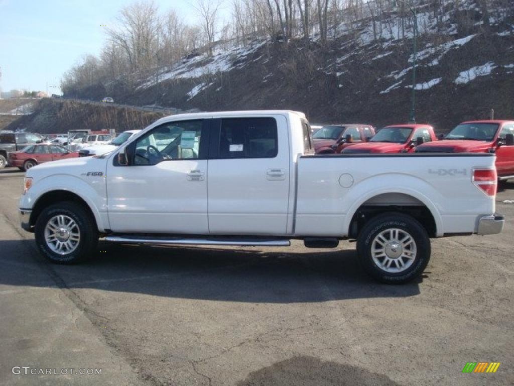 2010 F150 Lariat SuperCrew 4x4 - White Platinum Metallic Tri Coat / Tan photo #6