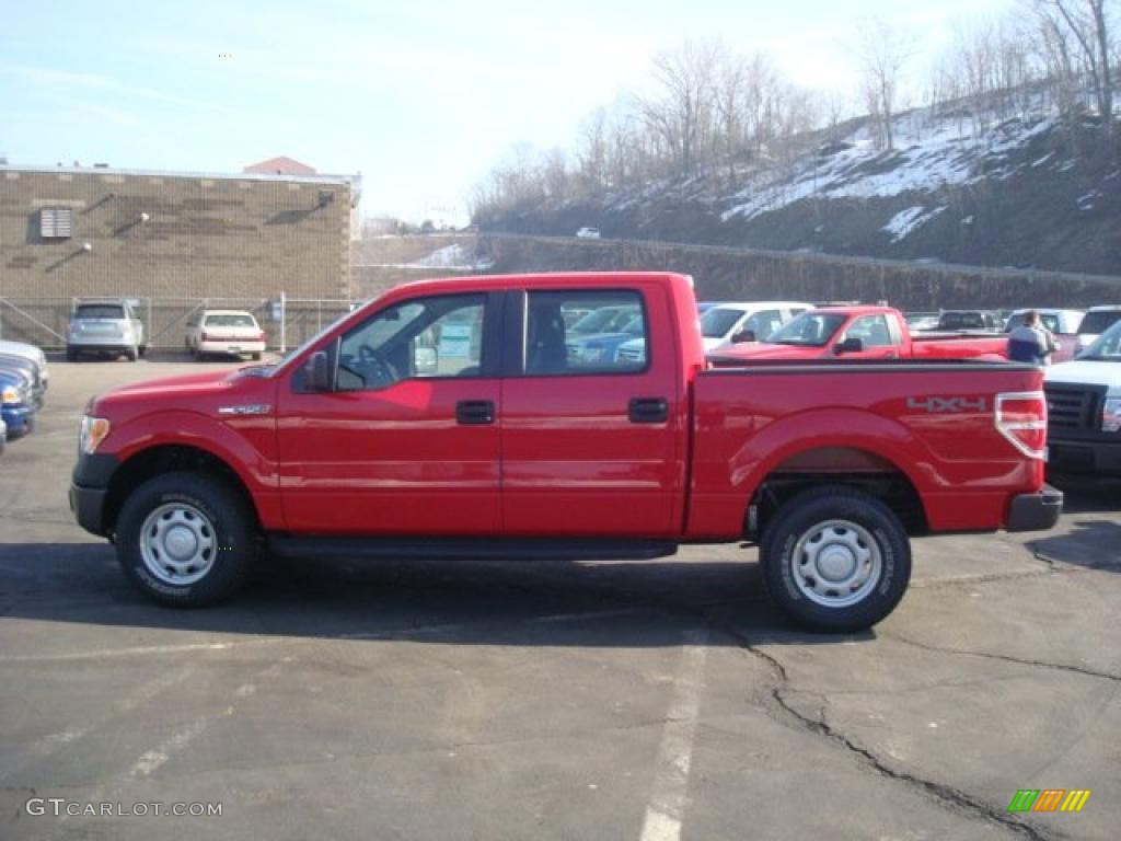 2010 F150 XL SuperCrew 4x4 - Vermillion Red / Medium Stone photo #6