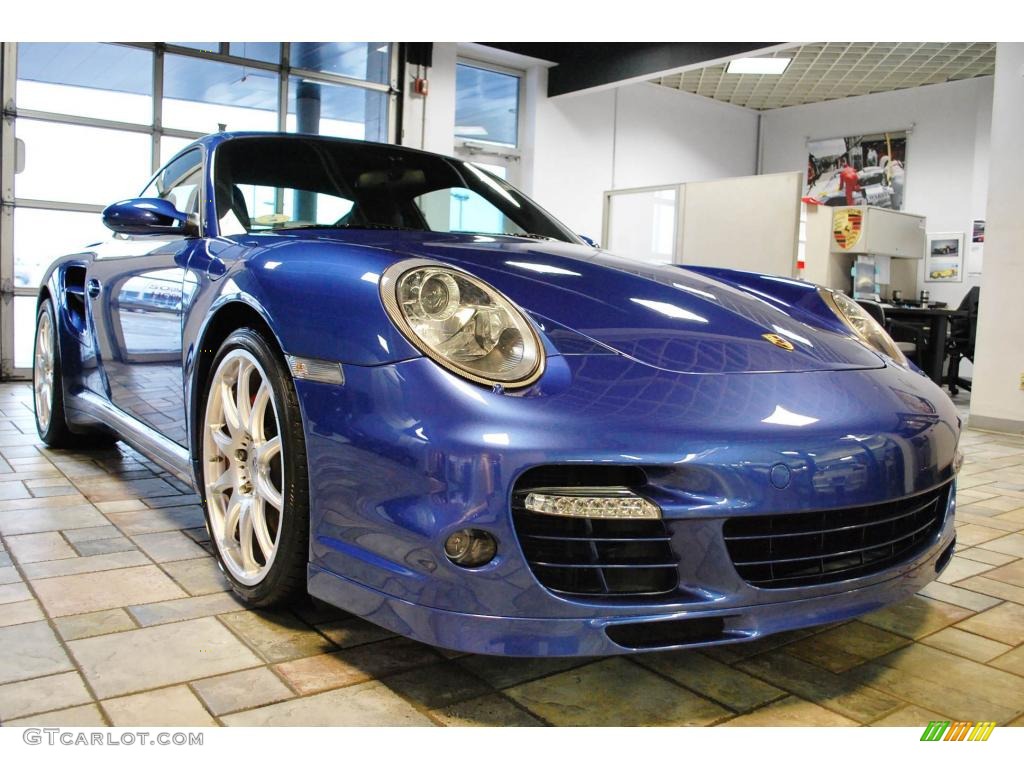 2008 911 Turbo Coupe - Cobalt Blue Metallic / Natural Grey photo #8