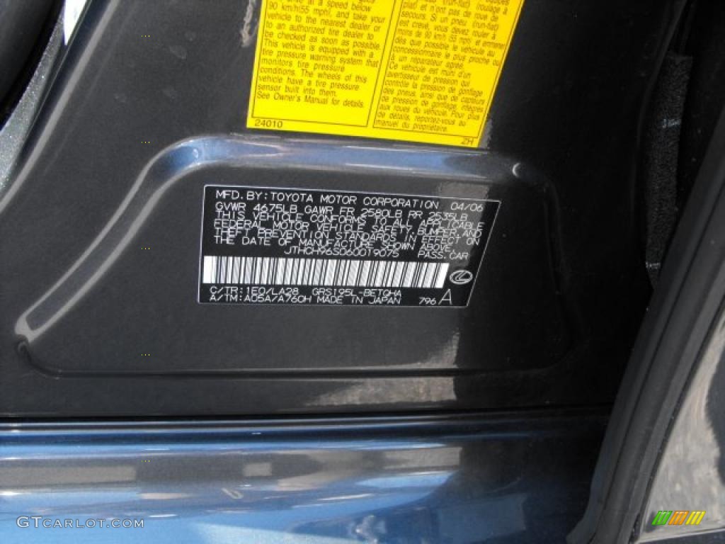 2006 GS Color Code 1E0 for Flint Gray Mica Photo #26845894