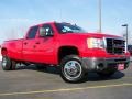 2010 Fire Red GMC Sierra 3500HD SLE Crew Cab 4x4 Dually  photo #1