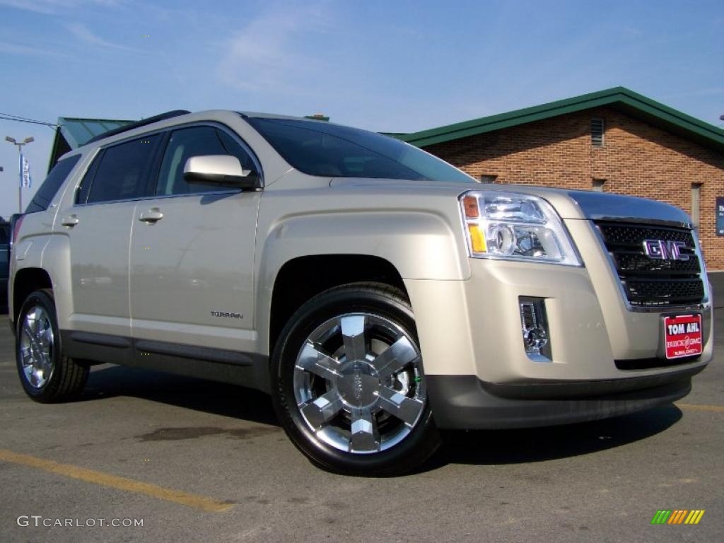 2010 Terrain SLT - Gold Mist Metallic / Brownstone photo #1