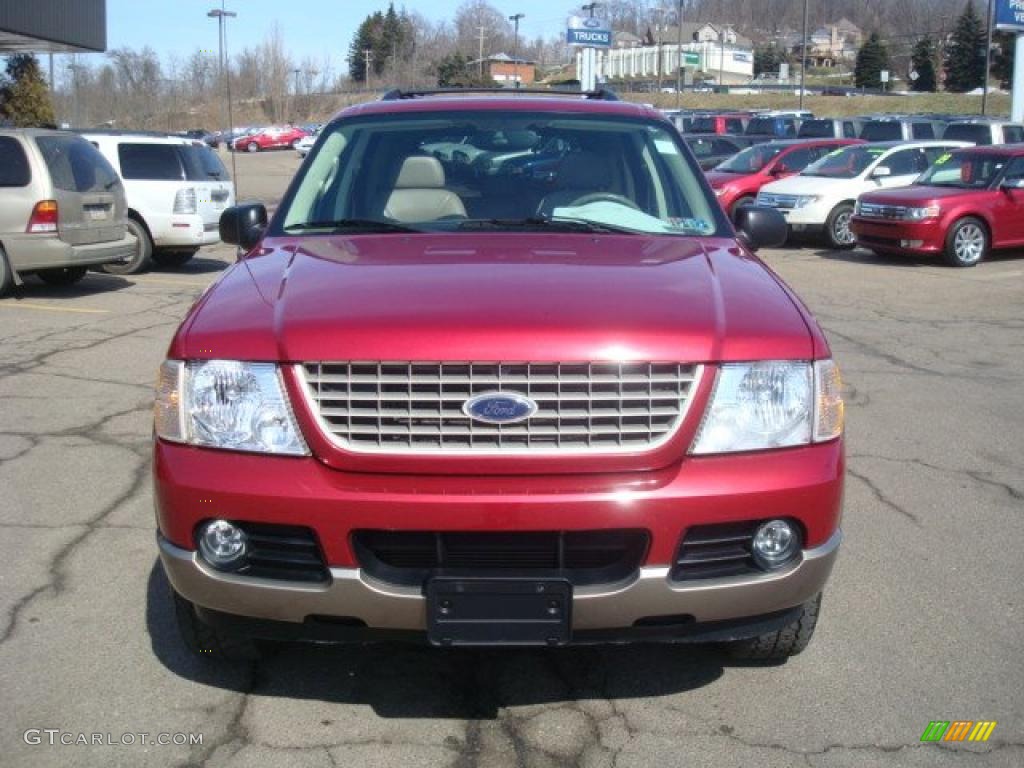 2004 Explorer Eddie Bauer 4x4 - Redfire Metallic / Medium Parchment photo #10