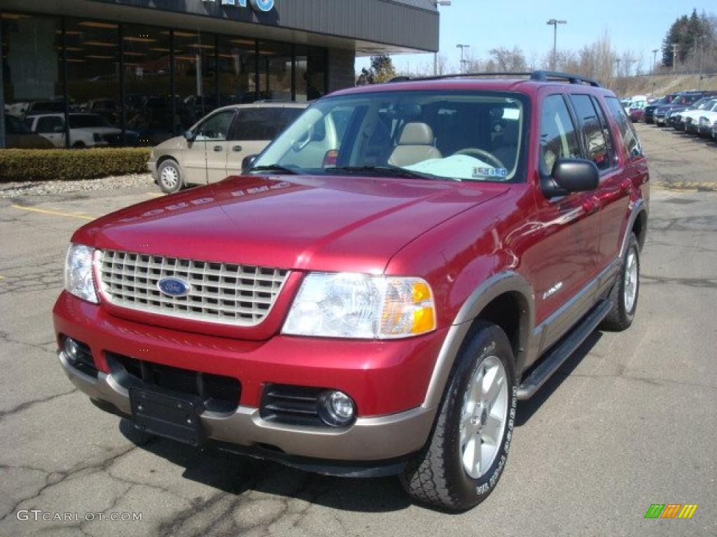 2004 Explorer Eddie Bauer 4x4 - Redfire Metallic / Medium Parchment photo #11