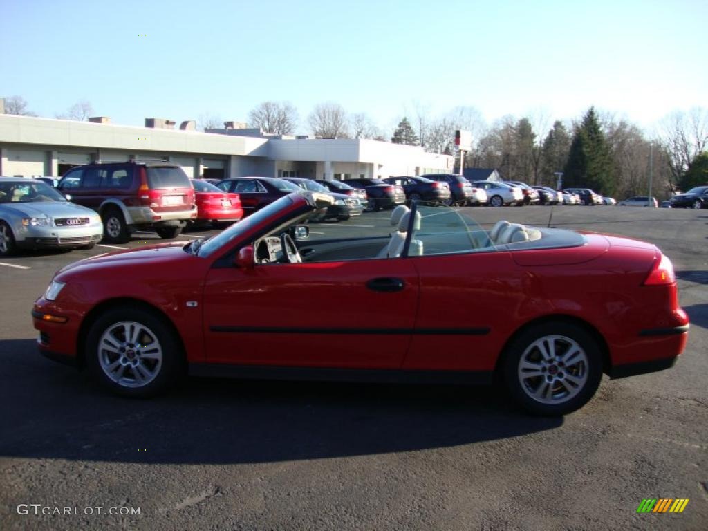 2005 9-3 Linear Convertible - Laser Red / Parchment photo #10