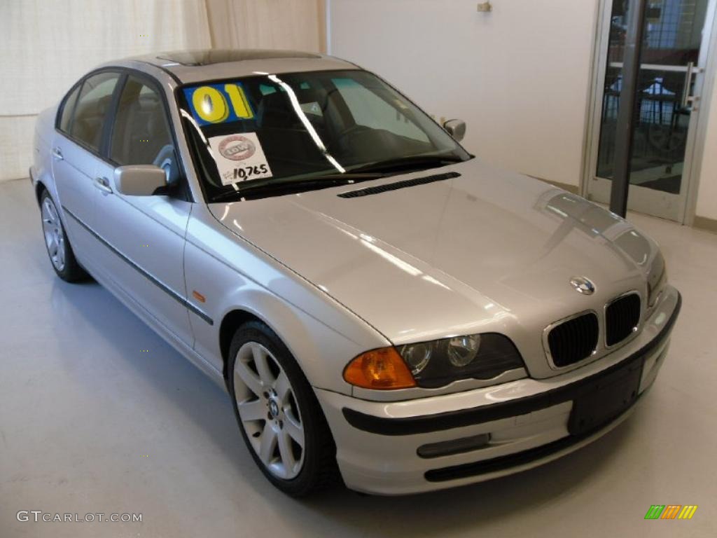 2001 3 Series 325i Sedan - Titanium Silver Metallic / Grey photo #5