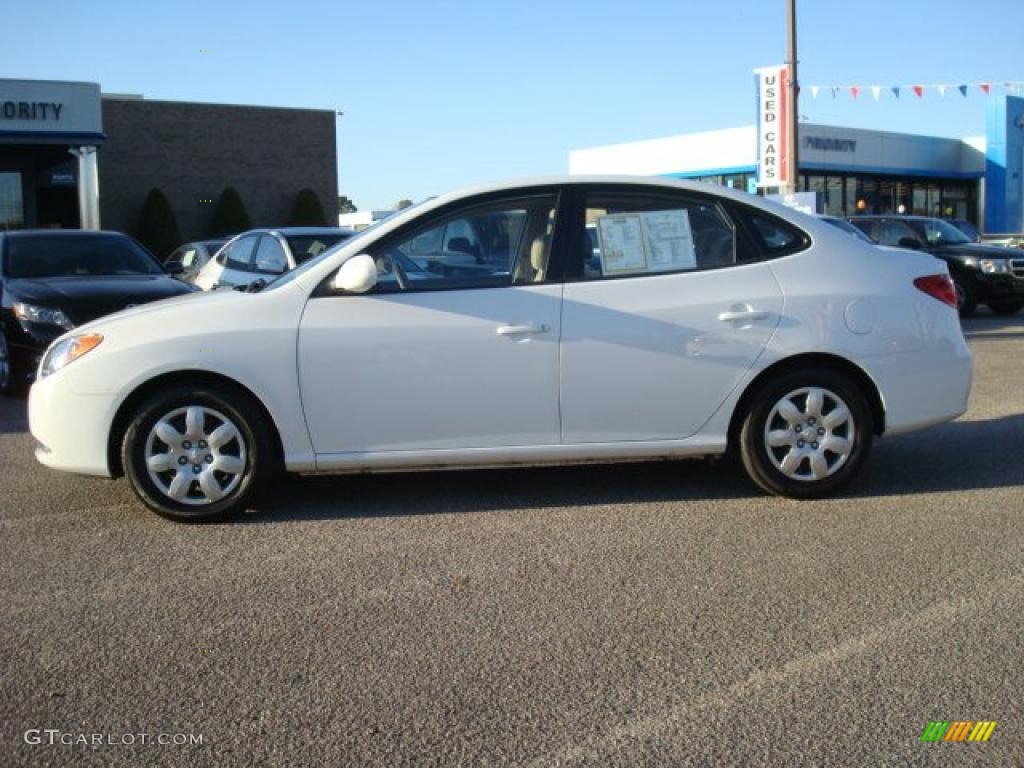 2008 Elantra GLS Sedan - Captiva White / Beige photo #3