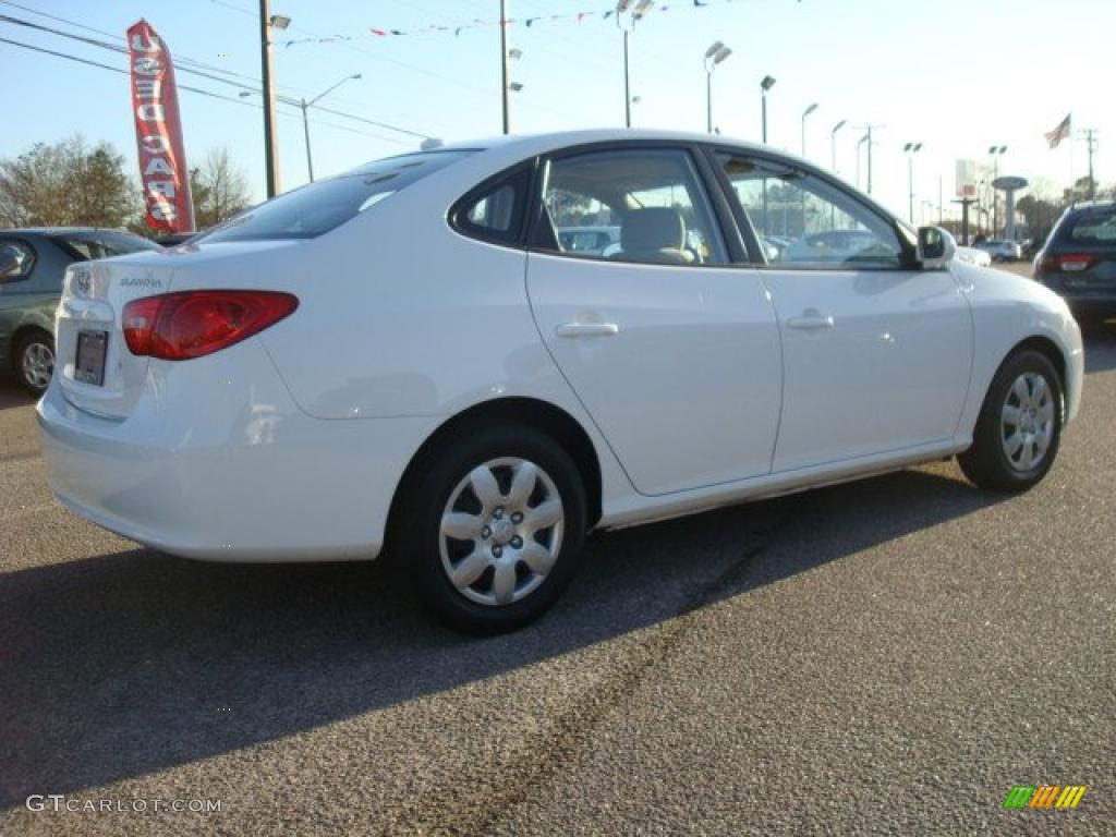 2008 Elantra GLS Sedan - Captiva White / Beige photo #6