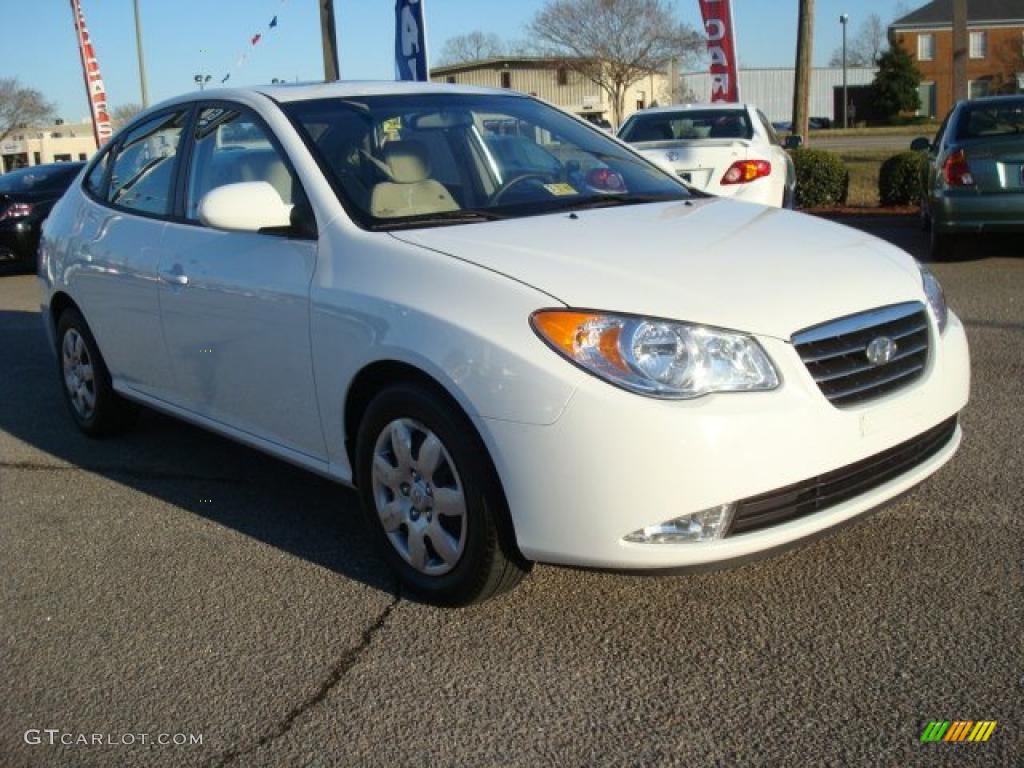 2008 Elantra GLS Sedan - Captiva White / Beige photo #8