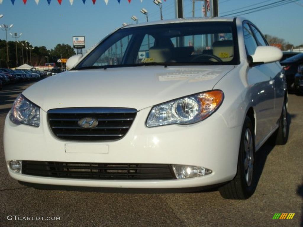 2008 Elantra GLS Sedan - Captiva White / Beige photo #10